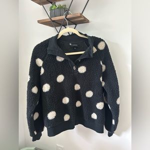 Who What Wear Pullover Black Polka Dot